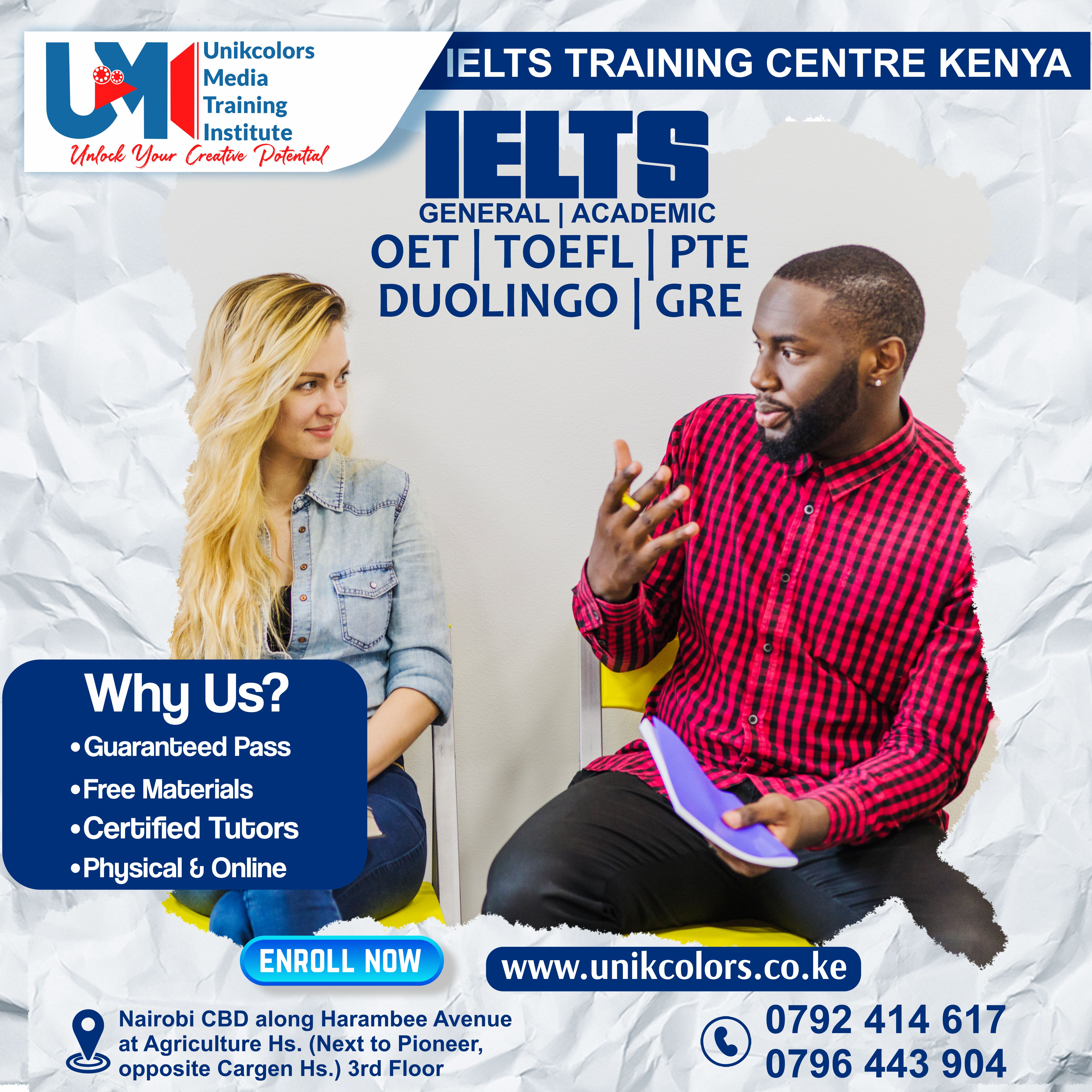 IELTS TRAINING CENTRE KENYA - IELTS PREPARATION | OET | TOEFL | PTE | GRE | DUOLINGO